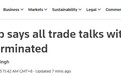 特朗普重大突发！特朗普宣布终止与加拿大的所有贸易谈判 怎么回事？