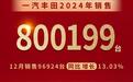 2024年一汽丰田新车销售800199台，连续两年正增长主流合资车企