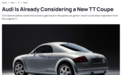 奥迪TT有望复活，可惜是电动的