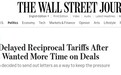 特朗普突传重磅！华尔街日报独家爆料：特朗普推迟“对等关税”的原因在这