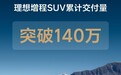 理想增程SUV累计交付突破140万，各车型数据公布