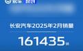 长安汽车2025年2月销量161435辆 新能源2月销量39650辆