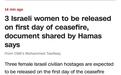 美媒：以哈停火协议细节曝光 三名以色列人质在协议生效首日获释放 美国