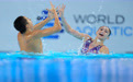 游泳世锦赛｜郭牧也/郭思彤获花样游泳混合双人技术自选第六名(1)