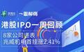 一图解码：港股IPO一周回顾 8家公司递表 兆威机电首挂涨2.41%