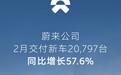 蔚来 2026 年 2 月交付新车 20797 台，历史累计超 104 万