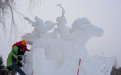 哈尔滨国际雪雕比赛：“三九”天 露芳容(2)