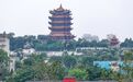 湖北武汉：黄鹤楼新红墙亮相