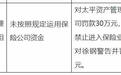 太平资产被罚30万元，相关责任人被禁入保险业15年