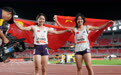 田径——亚残运会女子100米T37/T38决赛：中国选手包揽冠亚军