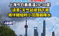 【早晚微凉、午间稍热，上海今日最高温28-30度，“适意”天气延续到