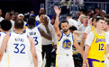篮球——NBA季前赛：勇士胜湖人