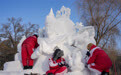 哈尔滨国际雪雕比赛：“三九”天 露芳容(10)