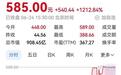 585元！臻宝科技收盘大涨1213% 进入渝股市值前三