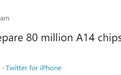 爆料：台积电今年将为苹果准备 8000 万枚 A14 芯片