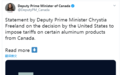 美国对加拿大铝产品加征关税 加方：不可接受，将对等反制
