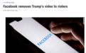 脸书也出手：正采取紧急措施 ，包括删特朗普视频