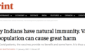 印媒惊人言论：近10亿印度人已对新冠自然免疫，疫苗不用急着给他们打