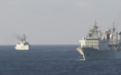 现场曝光：中国、新加坡海军舰艇编队举行海上联合演习​