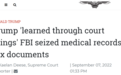特朗普：FBI偷我护照 拿我“完整且高度机密”的医疗档案！