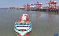 汉江首艘纯电动集装箱示范船在武汉首航