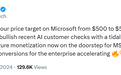 微软还能上涨25%？AI货币化程度不断提高 韦德布什上调微软目标价