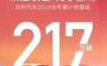 吉利汽车2024年销量217.7万辆，2025年目标271万辆