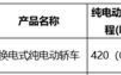蔚来萤火虫核心参数曝光：续航420km，搭载42度电池