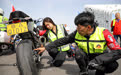 河北衡水：古城老街衡水湖畔现摩托车队现代潮骑