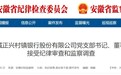 涉嫌严重违纪违法，安徽一银行董事长被查！