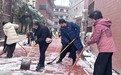 合肥市红星路小学铲雪突击队除雪护校速写