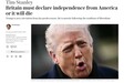 英媒警告：英国必须宣布独立于美国，否则将灭亡