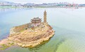 庐山市：水位上涨 落星墩又入鄱阳湖（图）