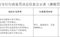 山东诸城农商行因违反反假货币等6项规定，被警告并罚款59.6万元