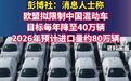 欧盟拟限中国混动车年销40万辆 彭博社：消息人士称欧盟拟限制中国混动