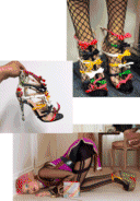 黑色铆钉装饰厚底高跟鞋 gucci