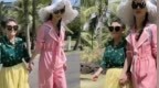 亲如母女！黄圣依与婆婆穿<em>潮</em>装戴<em>墨镜</em>散步，婆媳手牵手太有爱
