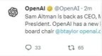 OpenAI官宣<em>Sam</em> Altman回归担任CEO