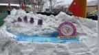 雪雕再现红旗渠景象 林州市爱心幼儿园全体老师修建“冰雪红旗渠”