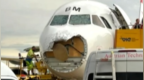 奥地利航空客机遇冰雹袭击机头受损