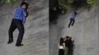 男子违规攀爬西安城墙像“岩羊”，景区介入核查