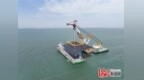 河北省首个海上光伏项目首块网架平台成功吊装