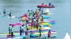 湖北桨板健儿竞速“亚洲最宽护城河”
