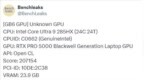 RTX <em>Pro</em> 5000 Blackwell移动版首次跑分！与RTX 5090移动版相当