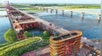 焦济洛平高铁洛阳黄河公铁大桥建设提速  首个水中墩墩身浇筑完成
