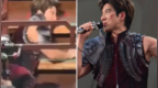 王力宏演唱会突然摔倒，脸部受伤流血，爬起来继续唱
