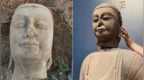 村民在养猪场旁挖出1400年前佛首，汾阳市博物馆：与馆内一尊佛立像匹配