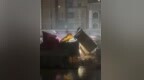湖北黄冈遇强对流天气 一摊贩被卷进龙卷风受伤