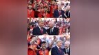 西班牙队合照时，特朗普不愿离开，怎么拉都不走