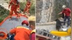 彭水3日：巨石堵死公路！渔船抢运村民，百辆摩托送补给，搜救犬钻断壁寻人